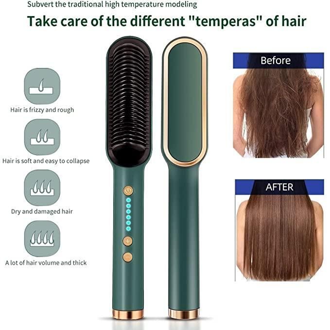 HQT Hair Straightener: Professional Electric Hair Straightener Comb Brush